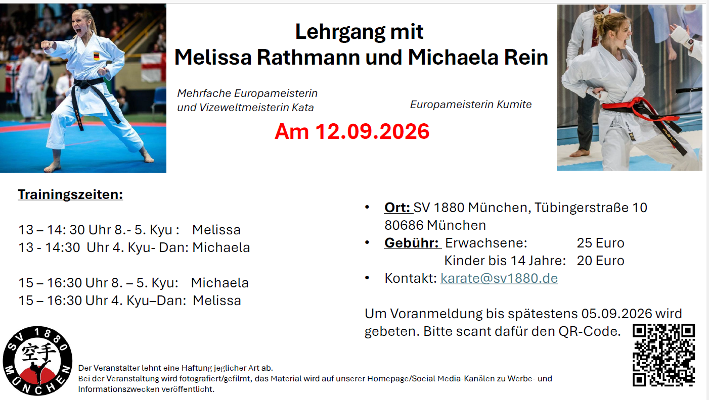 Lehrgang mit Melissa Rathmann und Michi am 12.September